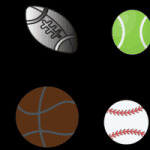 Multicoloured sports balls collection, featuring soccer, football, tennis, volleyball, basketball, baseball, softball, and rugby balls for sports and game enthusiasts, high-quality images.