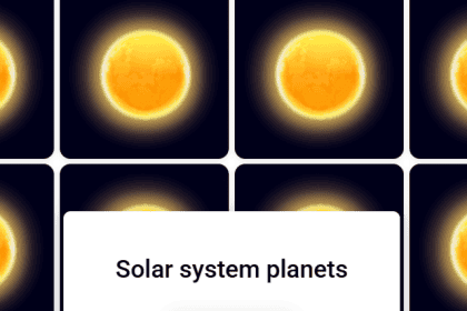 Sun-like stars representing solar system planets in space, with the text "Solar system planets" highlighted.